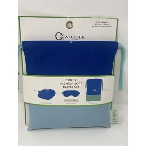 NEW WONDER LIMITED Limited 3 Piece Travel Set Bag Blanket Satin Eye Mask